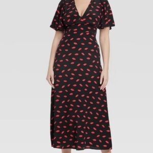A New Day - Women's Short Sleeve Maxi Sundress - A New Day Black/Red 4